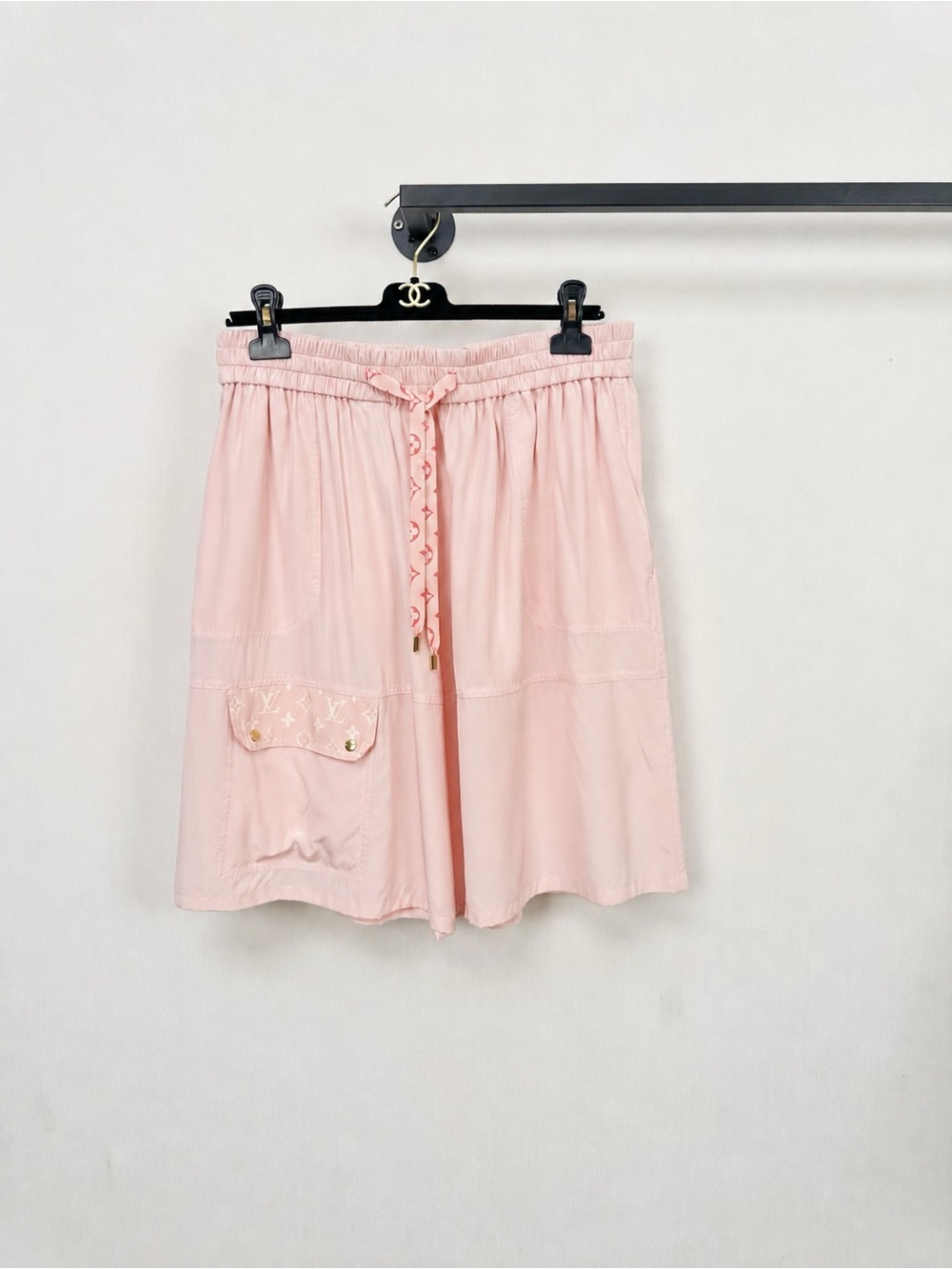 🚩steal Louis Vuitton Pale Pink Drawstring Mini Skirt
